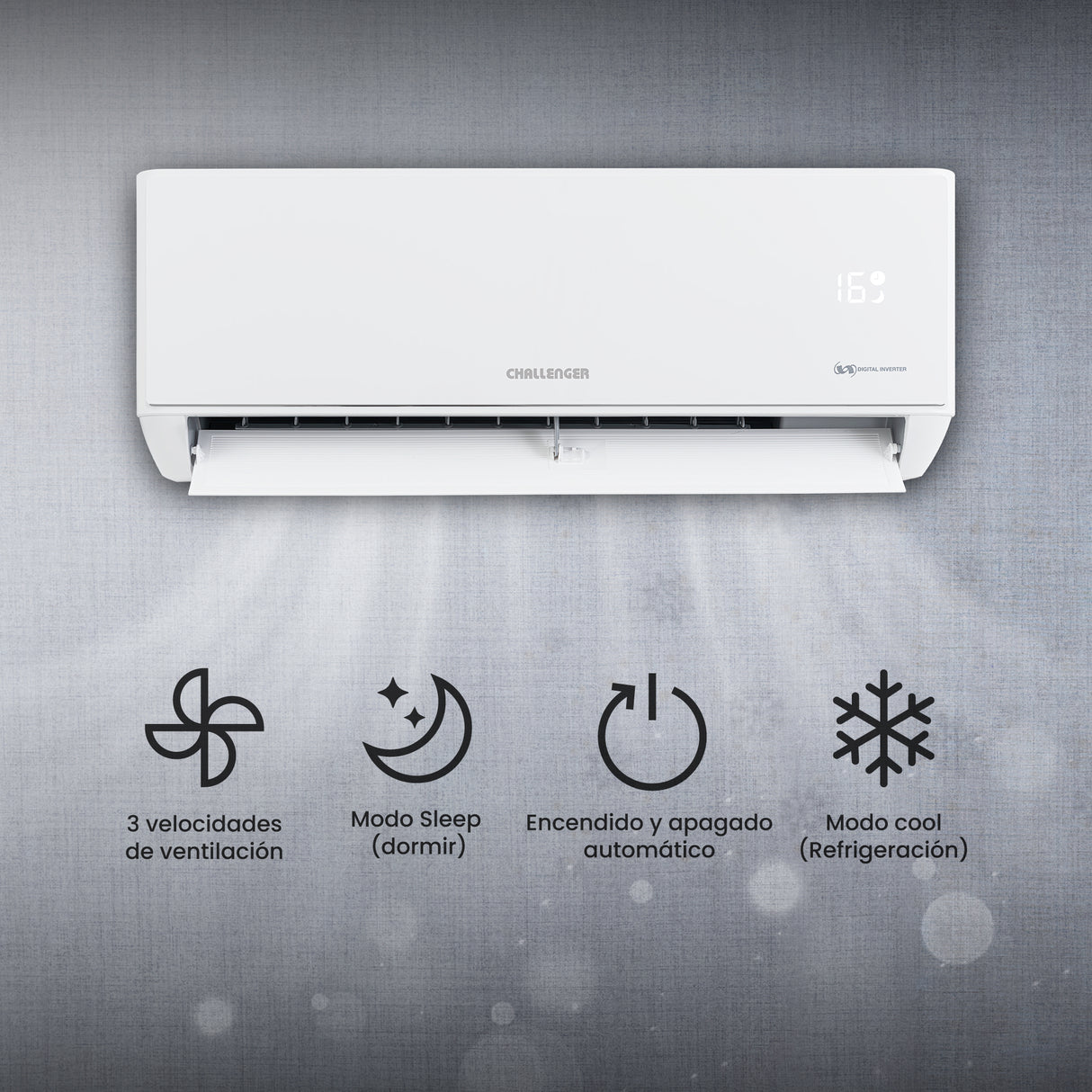 Aire Acondicionado Challenger Blanco 79x19.2cm 220 Voltios 9000 BTU con Tecnología Inverter - AIRES ACONDICIONADOS | Bylmo