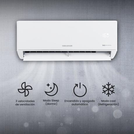 Aire Acondicionado Challenger Blanco 79x19.2cm 220 Voltios 9000 BTU con Tecnología Inverter - AIRES ACONDICIONADOS | Bylmo