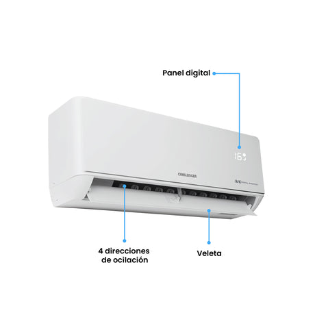 Aire Acondicionado Challenger Blanco 82x19.5cm 220 Voltios 12000 BTU con Tecnología Inverter - AIRES ACONDICIONADOS | Bylmo