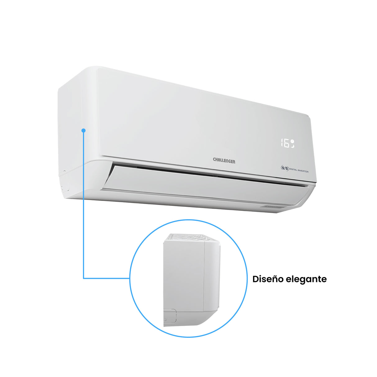 Aire Acondicionado Challenger Blanco 92x19.5cm 220 Voltios 18000 BTU con Tecnología Inverter - AIRES ACONDICIONADOS | Bylmo