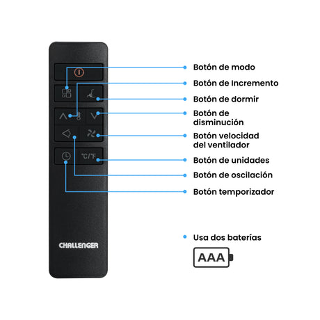 Aire Acondicionado Portátil Challenger Blanco y Negro 41.9x68.8cm 110 Voltios 12000 BTU - AIRES ACONDICIONADOS | Bylmo