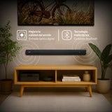 Barra de Sonido Challenger Negro 80x6cm con Bluetooth y Control Remoto - BARRAS DE SONIDO | Bylmo