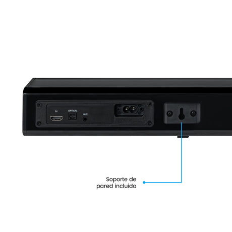 Barra de Sonido Challenger Negro 90x7cm con Bluetooth y Control Remoto