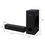 Barra de Sonido con Subwoofer Challenger Negro 55x43.9cm con Bluetooth y Control Remoto