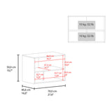 Gabinete Superior de Garaje Blanco 70x50cm con Un Entrepaño y Tres Compartimientos - GABINETES SUPERIORES PARA GARAJE | Bylmo