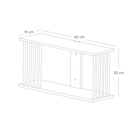 Repisa Rectangular Oasis Fresno Balance y Pino Natural 60x30cm con Dos Entrepaños - REPISAS | Bylmo
