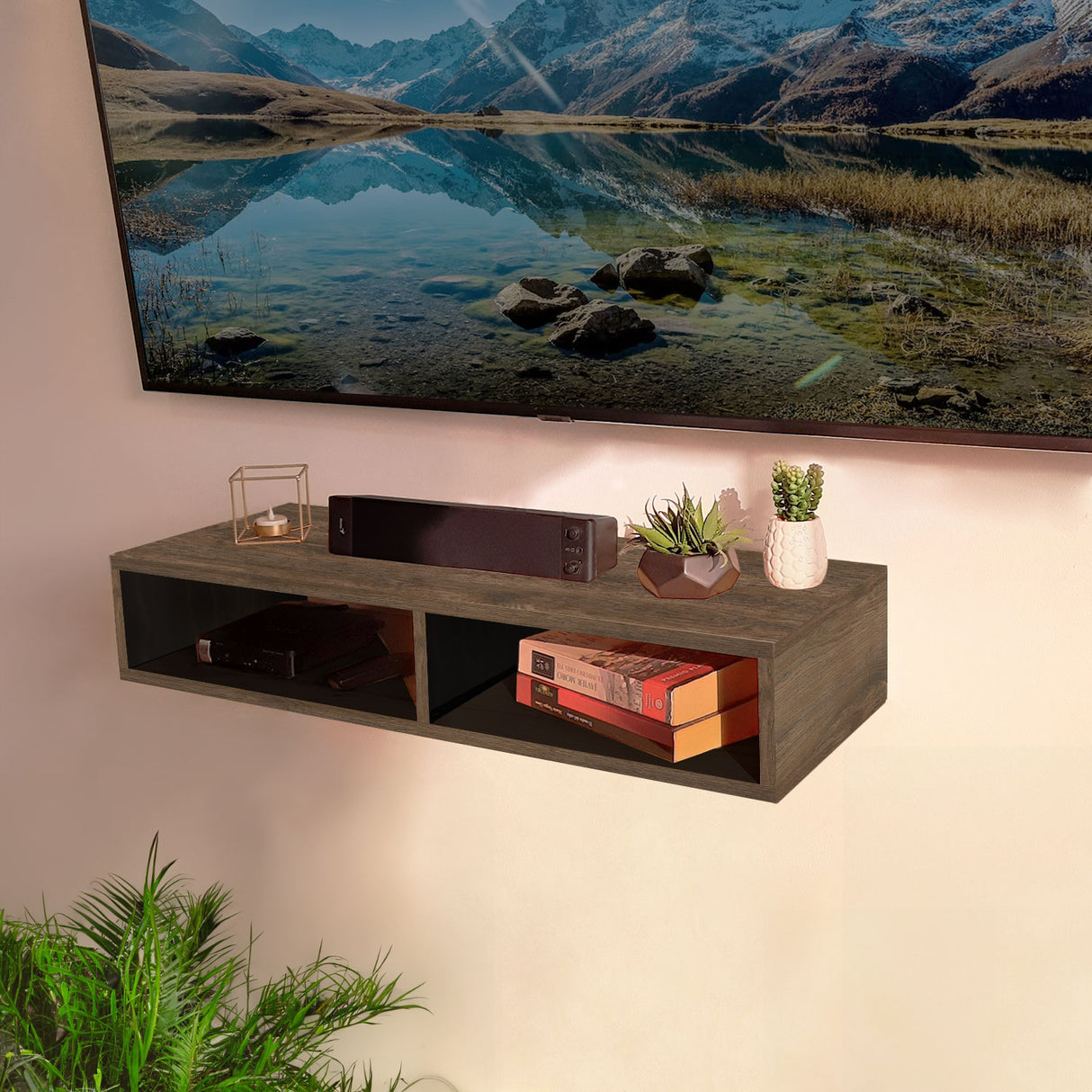 Repisa Rectangular Smart Pro Café 80x15cm con Un Entrepaño - REPISAS | Bylmo