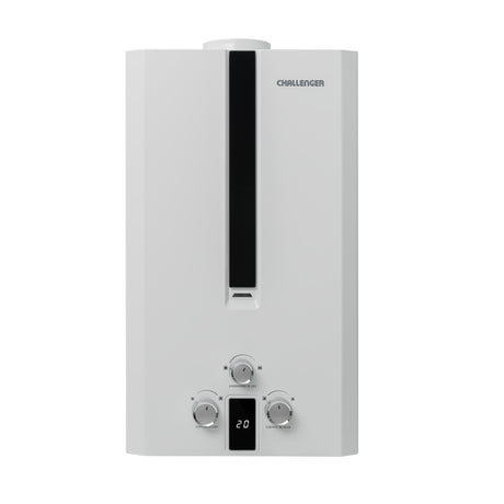 Calentador de Agua Challenger Blanco y Negro 42x71cm 16 Litros de Tiro Natural para Gas Natural - CALENTADORES DE AGUA | Bylmo