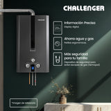 Calentador de Agua Challenger Negro 35x61cm 12 Litros de Tiro Forzado para Gas Natural - CALENTADORES DE AGUA | Bylmo