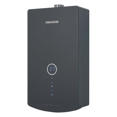 Calentador de Agua Challenger Negro 35x60.6cm 12 Litros de Tiro Forzado para Gas Natural - CALENTADORES DE AGUA | Bylmo