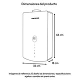 Calentador de Agua Challenger Negro 35x60.6cm 12 Litros de Tiro Forzado para Gas Natural - CALENTADORES DE AGUA | Bylmo