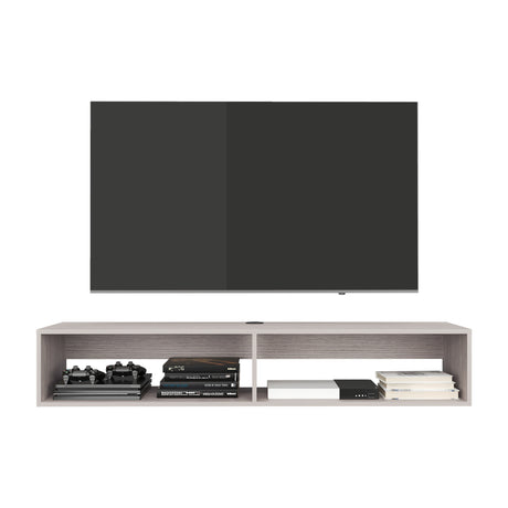 Rack de TV Flotante Gris Positano 150x26.5cm Para TV Hasta 65 Pulgadas con Ranuras para Cables - MUEBLES DE TV | Bylmo