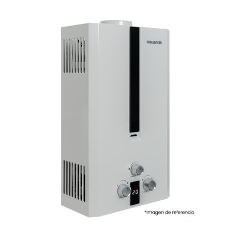 Calentador de Agua Challenger Blanco y Negro 34.5x60cm 10 Litros de Tiro Natural para Gas Natural - CALENTADORES DE AGUA | Bylmo