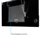 Campana Península Challenger Aura Negro 75x79.5cm de Tres Velocidades - CAMPANAS Y EXTRACTORES | Bylmo