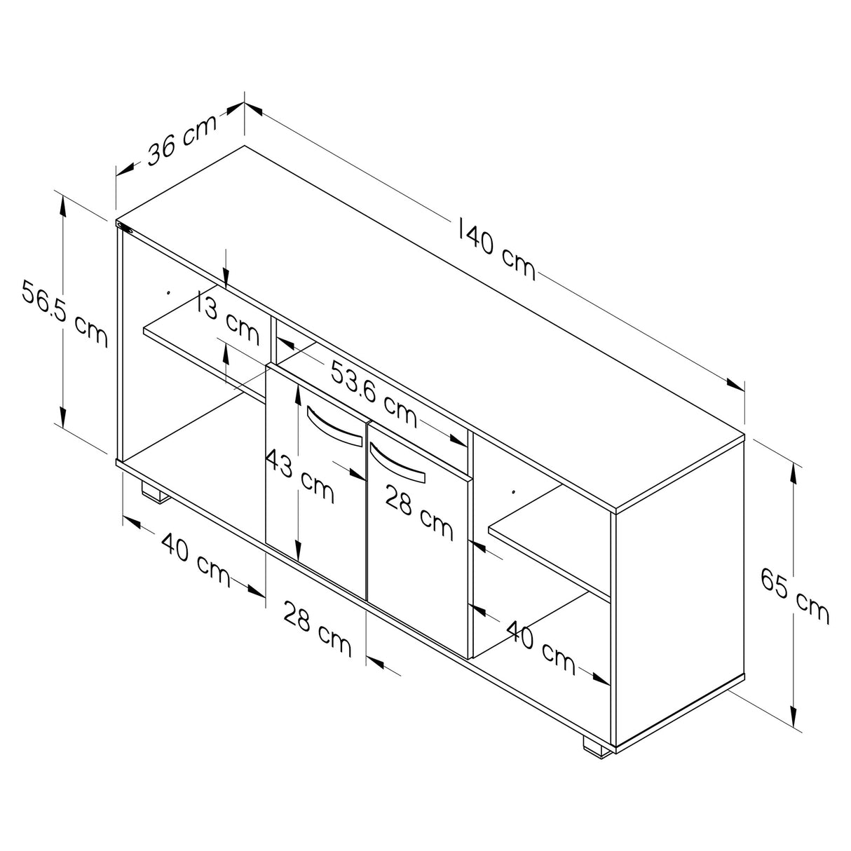 Mesa para TV Arena y Blanco 140x65cm Para TV Hasta 60 Pulgadas con Un Cajón con Ranuras para Cables y con Patas - MUEBLES DE TV | Bylmo