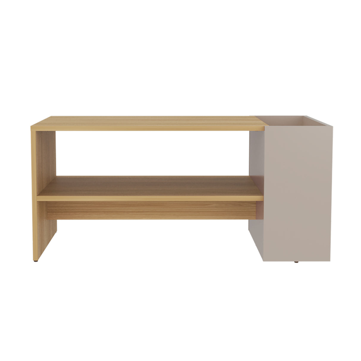 Mesa de Centro Adel Capri y Fresno 91x42cm Rectangular con Compartimiento - MESAS DE CENTRO | Bylmo