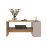 Mesa de Centro Adel Capri y Fresno 91x42cm Rectangular con Compartimiento - MESAS DE CENTRO | Bylmo