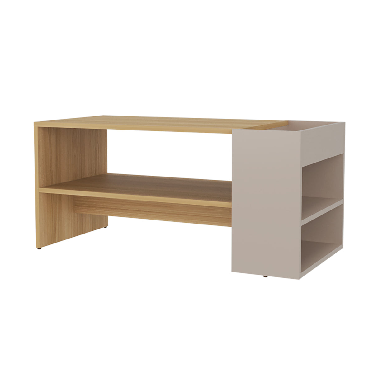 Mesa de Centro Adel Capri y Fresno 91x42cm Rectangular con Compartimiento - MESAS DE CENTRO | Bylmo