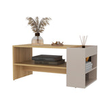 Mesa de Centro Adel Capri y Fresno 91x42cm Rectangular con Compartimiento - MESAS DE CENTRO | Bylmo