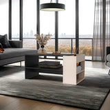 Mesa de Centro Adel Capri y Wengue 91x42cm Rectangular con Compartimiento - MESAS DE CENTRO | Bylmo