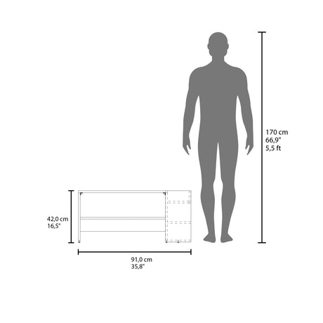 Mesa de Centro Adel Capri y Wengue 91x42cm Rectangular con Compartimiento - MESAS DE CENTRO | Bylmo