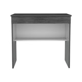 Escritorio 80C Roble Gris y Blanco 80x73.6cm con Un Cajón - ESCRITORIOS | Bylmo