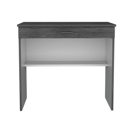 Escritorio 80C Roble Gris y Blanco 80x73.6cm con Un Cajón - ESCRITORIOS | Bylmo