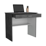 Escritorio 80C Roble Gris y Blanco 80x73.6cm con Un Cajón - ESCRITORIOS | Bylmo