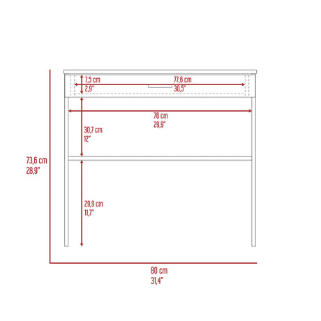 Escritorio 80C Roble Gris y Blanco 80x73.6cm con Un Cajón - ESCRITORIOS | Bylmo