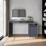 Centro de Computo Normandy Azul 132x75cm con Organizador de Libros - ESCRITORIOS | Bylmo