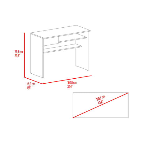 Escritorio Hungria Nogal 100x75.7cm con Un Cajón - ESCRITORIOS | Bylmo