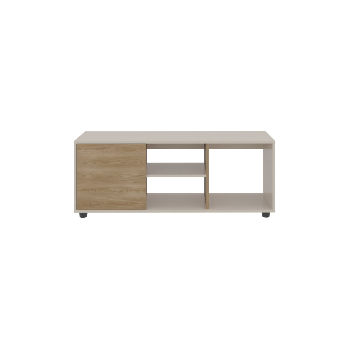 Rack de TV Adel Capri y Fresno Europeo 120.3x46.7cm para TV Hasta 50" Pulgadas con Tres Compartimientos - MUEBLES DE TV | Bylmo