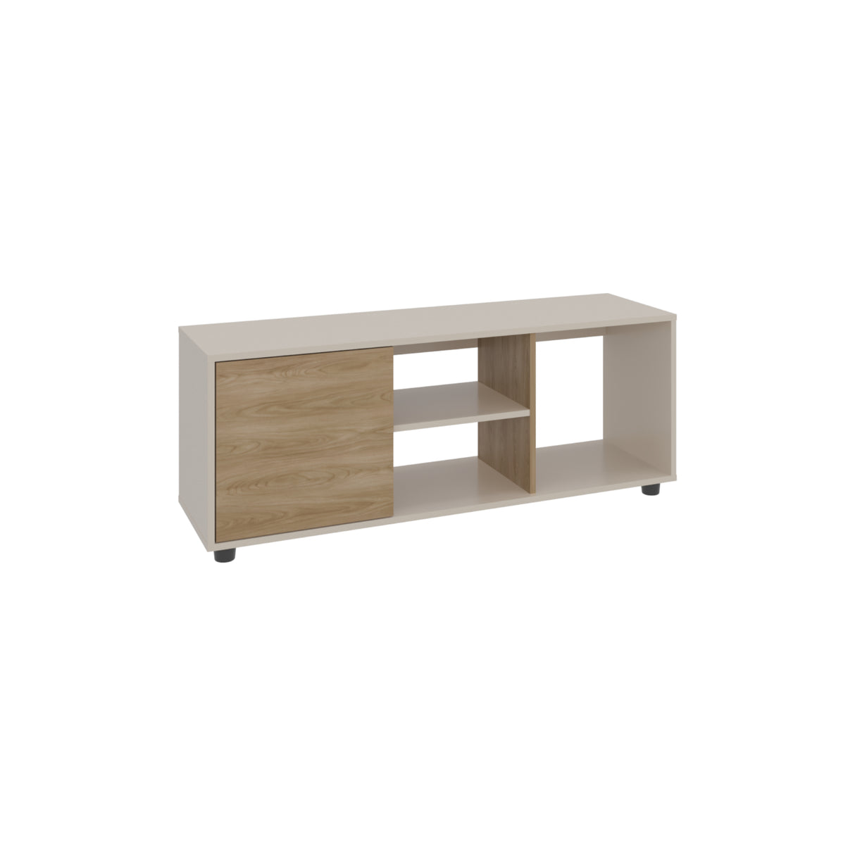 Rack de TV Adel Capri y Fresno Europeo 120.3x46.7cm para TV Hasta 50" Pulgadas con Tres Compartimientos - MUEBLES DE TV | Bylmo