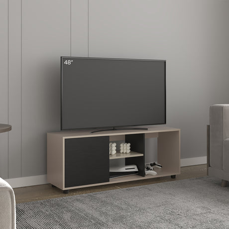 Rack de TV Adel Capri y Wengue 120.3x46.7cm para TV Hasta 50" Pulgadas con Tres Compartimientos - MUEBLES DE TV | Bylmo