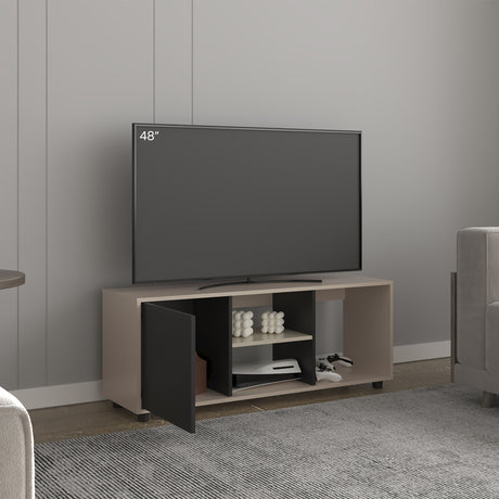 Rack de TV Adel Capri y Wengue 120.3x46.7cm para TV Hasta 50" Pulgadas con Tres Compartimientos - MUEBLES DE TV | Bylmo