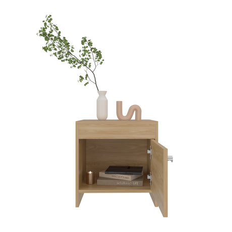 Mesa de Noche Colore Fresno Europeo 40x41.6cm con Una Puerta - MESAS DE NOCHE | Bylmo