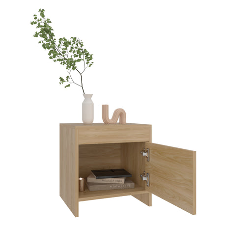 Mesa de Noche Colore Fresno Europeo 40x41.6cm con Una Puerta - MESAS DE NOCHE | Bylmo