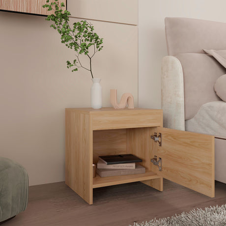 Mesa de Noche Colore Fresno Europeo 40x41.6cm con Una Puerta - MESAS DE NOCHE | Bylmo