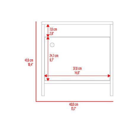 Mesa de Noche Colore Fresno Europeo 40x41.6cm con Una Puerta - MESAS DE NOCHE | Bylmo