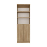 Estantería Rectangular Home Fresno Europeo y Blanco Marquez 62.8x180.6cm con Tres Compartimientos y con Un Entrepaños - BIBLIOTECAS Y ESTANTERIAS | Bylmo