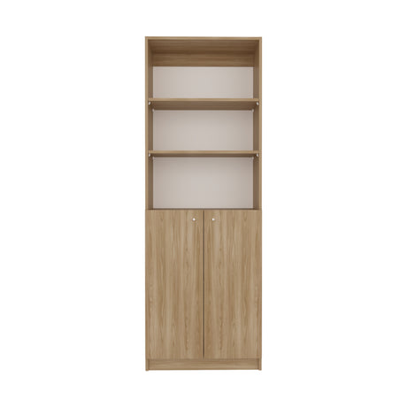 Estantería Rectangular Home Fresno Europeo y Blanco Marquez 62.8x180.6cm con Tres Compartimientos y con Un Entrepaños - BIBLIOTECAS Y ESTANTERIAS | Bylmo