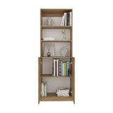 Estantería Rectangular Home Fresno Europeo y Blanco Marquez 62.8x180.6cm con Tres Compartimientos y con Un Entrepaños - BIBLIOTECAS Y ESTANTERIAS | Bylmo