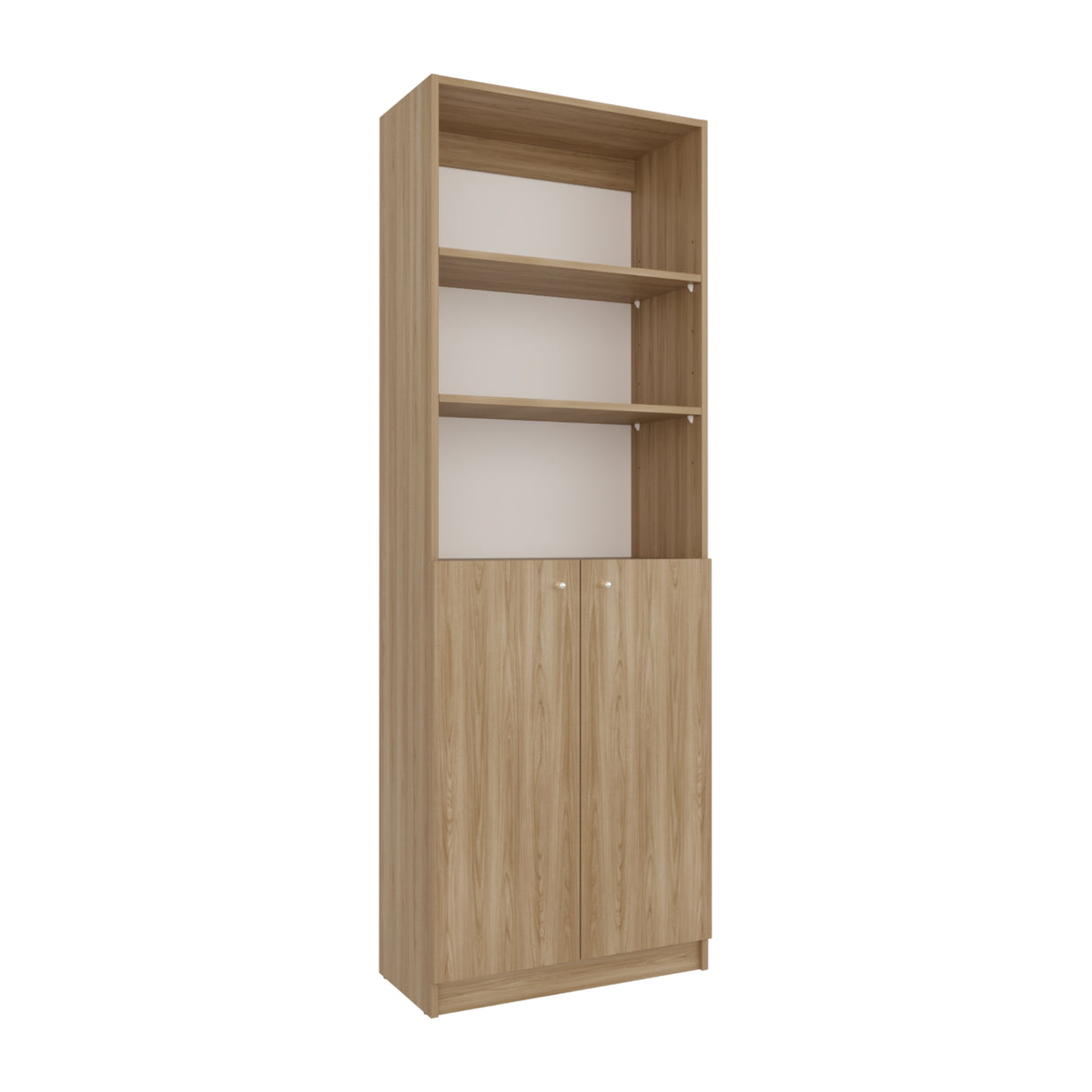 Estantería Rectangular Home Fresno Europeo y Blanco Marquez 62.8x180.6cm con Tres Compartimientos y con Un Entrepaños - BIBLIOTECAS Y ESTANTERIAS | Bylmo