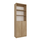 Estantería Rectangular Home Fresno Europeo y Blanco Marquez 62.8x180.6cm con Tres Compartimientos y con Un Entrepaños - BIBLIOTECAS Y ESTANTERIAS | Bylmo