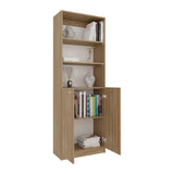 Estantería Rectangular Home Fresno Europeo y Blanco Marquez 62.8x180.6cm con Tres Compartimientos y con Un Entrepaños - BIBLIOTECAS Y ESTANTERIAS | Bylmo