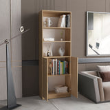 Estantería Rectangular Home Fresno Europeo y Blanco Marquez 62.8x180.6cm con Tres Compartimientos y con Un Entrepaños - BIBLIOTECAS Y ESTANTERIAS | Bylmo