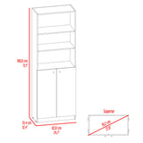 Estantería Rectangular Home Fresno Europeo y Blanco Marquez 62.8x180.6cm con Tres Compartimientos y con Un Entrepaños - BIBLIOTECAS Y ESTANTERIAS | Bylmo