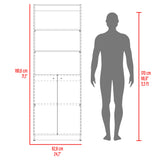 Estantería Rectangular Home Fresno Europeo y Blanco Marquez 62.8x180.6cm con Tres Compartimientos y con Un Entrepaños - BIBLIOTECAS Y ESTANTERIAS | Bylmo