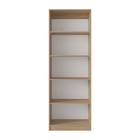 Estantería Rectangular Home Fresno Europeo y Blanco Marquez 62.8x180.6cm con Cuatro Compartimientos y con Tres Entrepaños - BIBLIOTECAS Y ESTANTERIAS | Bylmo