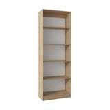 Estantería Rectangular Home Fresno Europeo y Blanco Marquez 62.8x180.6cm con Cuatro Compartimientos y con Tres Entrepaños - BIBLIOTECAS Y ESTANTERIAS | Bylmo